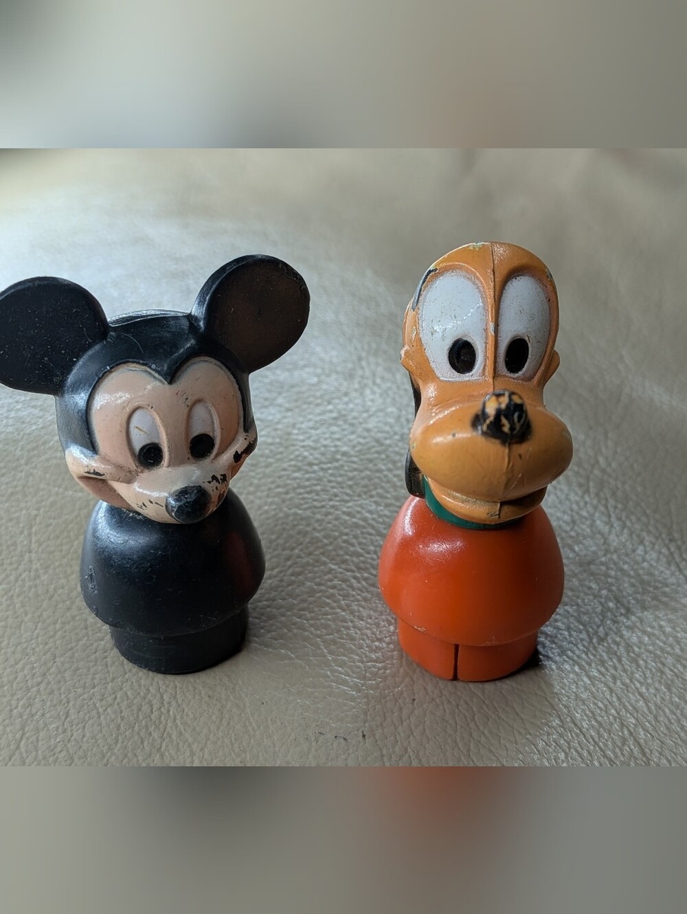 Vintage Fisher-Price Little People Disney Mickey Mouse & Pluto Figures.
